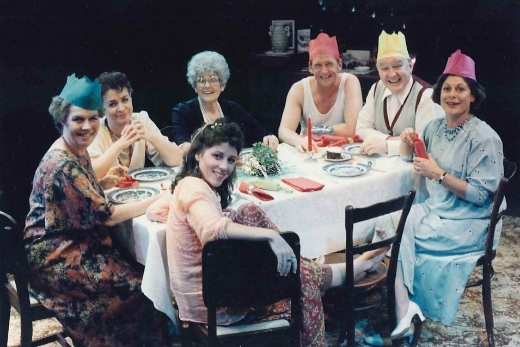 The original (1992) cast of Joyful and Triumphant -  from left: Judy Douglass, Jane Waddell, Dorothy McKegg, Bruce Phillips, Grant Tilly, Cathy Downes, Michele Amas